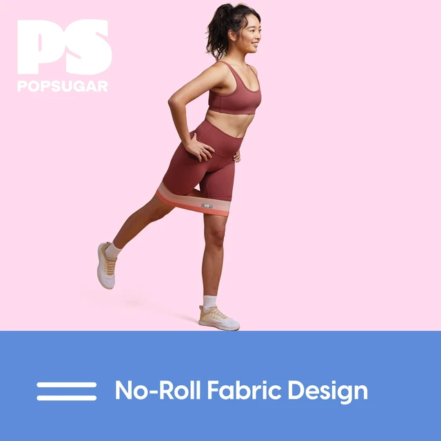 Alt view image 4 of 6 - POPSUGAR No-Roll Fabric Hip Bands Set, Light & Medium Resistance, Blue/Coral