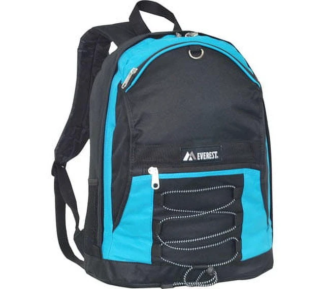 Alt view image 2 of 2 - Everest 3045SH-TURQ/BK 17" Two-Tone Backpack with Mesh Pockets, Turquoise, Unisex, for School Work Sports Travel
