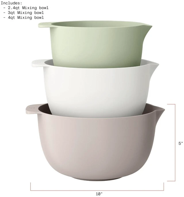 Alt view image 2 of 6 - Beautiful by Drew Barrymore 3-Piece Nesting Mixing Bowl Set, Assorted Colors