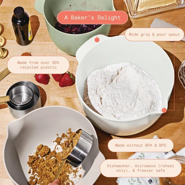 Alt view image 3 of 6 - Beautiful by Drew Barrymore 3-Piece Nesting Mixing Bowl Set, Assorted Colors