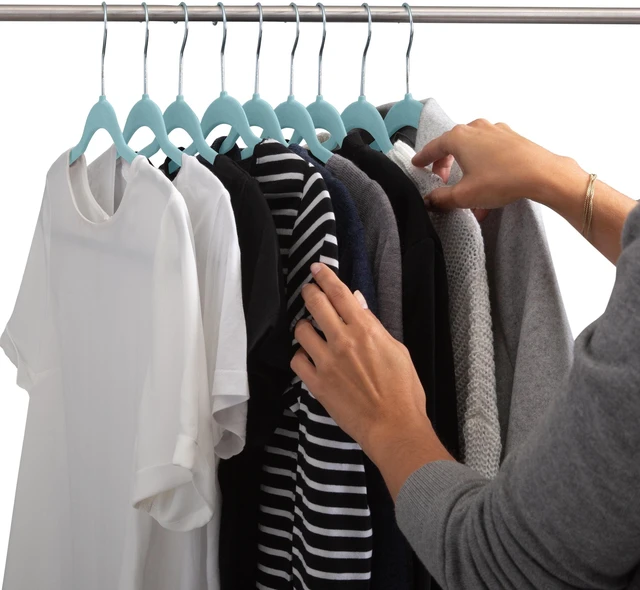 Alt view image 5 of 5 - Simplify Slim Velvet Plastic Clothes Hangers, 25 Count