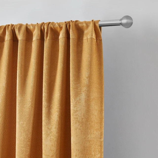 Alt view image 4 of 5 - Mainstays Shimmer Rod Pocket 99% Blackout Curtains, Set of 2, 37in W x 84in L