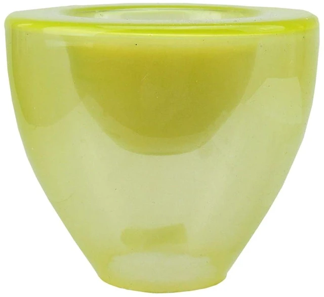 Main image of 6" Lime Green Torchiere Glass Votive Candle Holder with Wax Candle