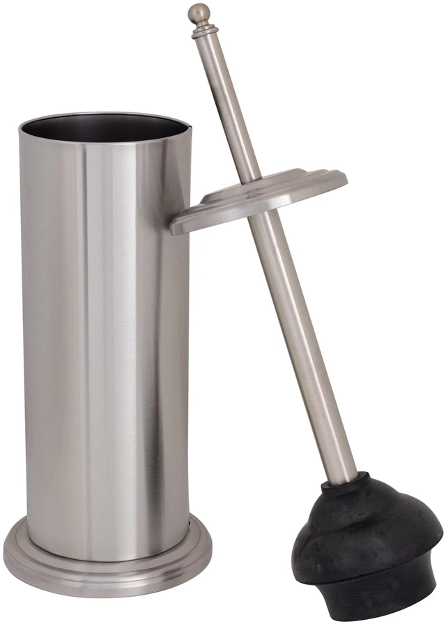 Main image of Bath Bliss 18.5"H x 4.9"L Stainless Steel Bathroom Toilet Plunger