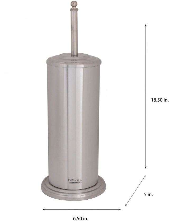 Alt view image 3 of 5 - Bath Bliss 18.5"H x 4.9"L Stainless Steel Bathroom Toilet Plunger