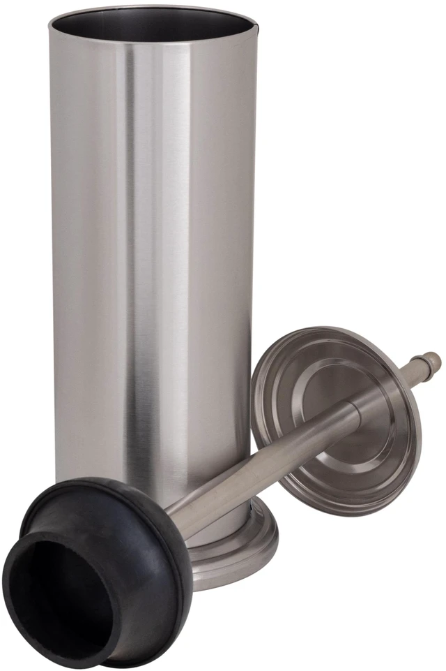 Alt view image 2 of 5 - Bath Bliss 18.5"H x 4.9"L Stainless Steel Bathroom Toilet Plunger