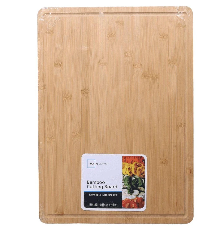 Alt view image 5 of 6 - Mainstays Bamboo Cutting Board 14in x 19.5in, Non-slip with Juice Groove