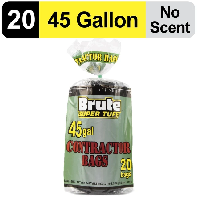 Alt view image 2 of 6 - Brute Super Tuff Contractor Trash Bags, 45-Gallon, 20 Count