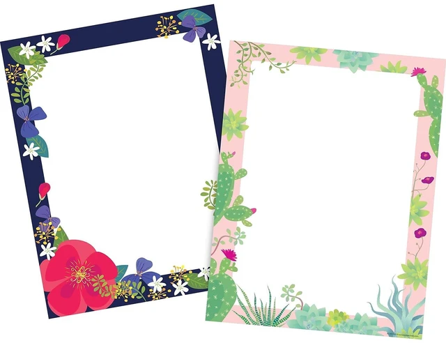 Main image of Barker Creek Petals & Prickles Computer Paper Pack, 2 Designs, 100 Sheets