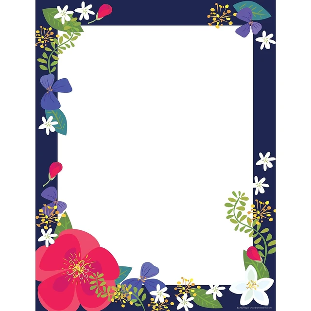 Alt view image 2 of 2 - Barker Creek Petals & Prickles Computer Paper Pack, 2 Designs, 100 Sheets