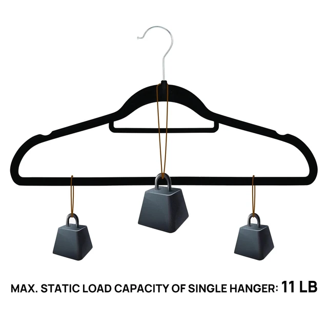 Alt view image 3 of 6 - Ollieroo Premium Velvet Hangers 50 Pack Black Non-Slip Durable Heavy Duty Coat Hangers with 360 Degree Rotatable Hook
