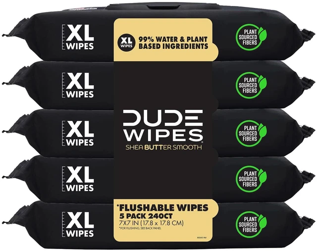 Alt view image 4 of 6 - DUDE Flushable Extra Large Shea Butter Smooth Wet Wipes, 240 Count