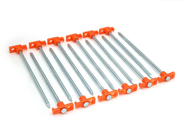 Main image of Coghlan's 10" Steel Nail Pegs 12-Pack, Tent Stake for Hard Ground
