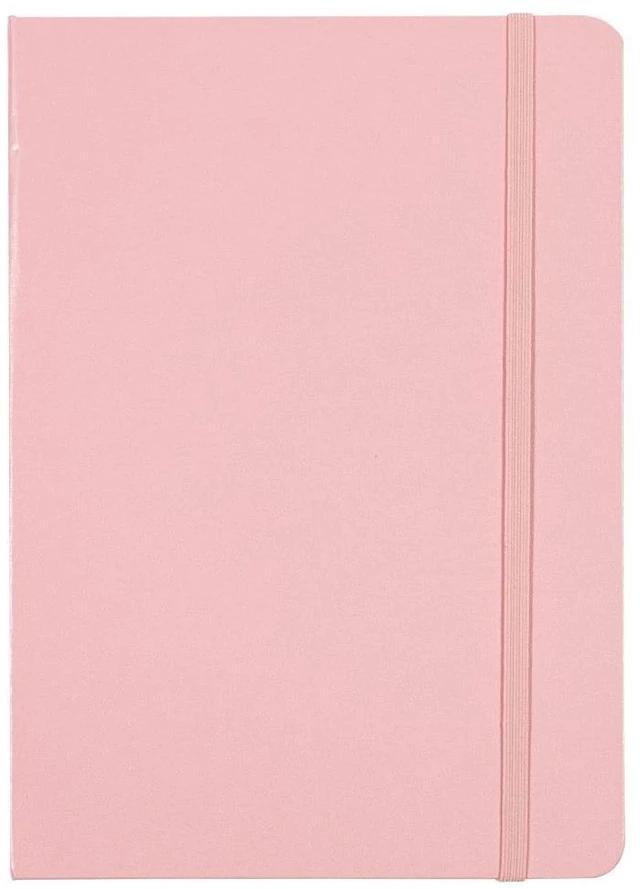 Main image of JAM Paper Hardcover Notebook with Elastic Band, Baby Pink, Large, 5 7/8 x 8 1/2 in, 1 Pack
