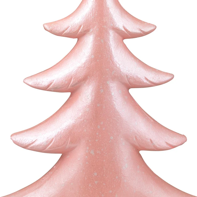 Alt view image 4 of 6 - Northlight 10" Snowy Shiny Christmas Tree Tabletop Decoration, Light Pink