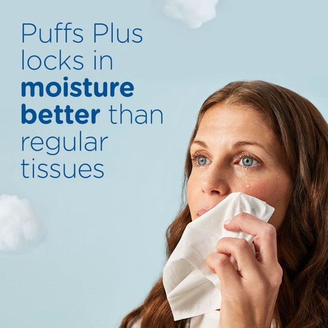 Alt view image 5 of 6 - Puffs Plus Lotion Facial Tissue, 8 Cube Boxes, 72 Tissues Per Box