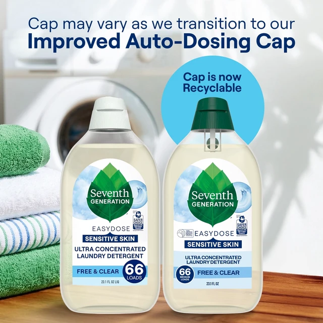 Alt view image 5 of 5 - Seventh Generation Free & Clear Sensitive Skin Concentrated Liquid Laundry Detergent, 23 fl oz, 66 Loads