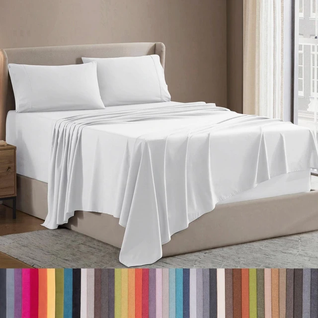 Main image of Lammaloe Queen Sheet Set - 4 Piece Deep Pocket Luxury Soft Microfiber, Hotel Style, White