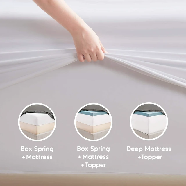 Alt view image 3 of 6 - Lammaloe Queen Sheet Set - 4 Piece Deep Pocket Luxury Soft Microfiber, Hotel Style, White