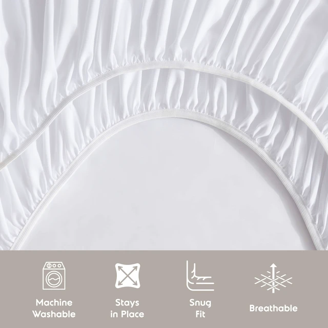 Alt view image 6 of 6 - Lammaloe Queen Sheet Set - 4 Piece Deep Pocket Luxury Soft Microfiber, Hotel Style, White