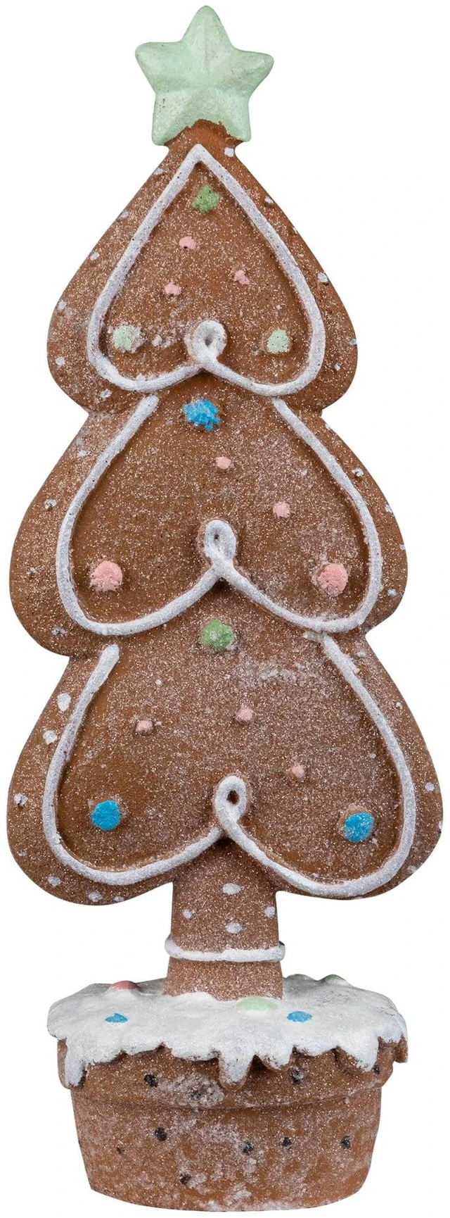 Alt view image 6 of 7 - 5-inch Gingerbread Cookie Christmas Tree with Icing and Star Decoration