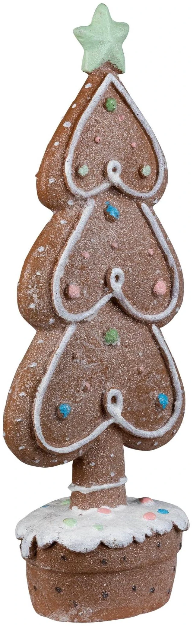 Alt view image 2 of 7 - 5-inch Gingerbread Cookie Christmas Tree with Icing and Star Decoration