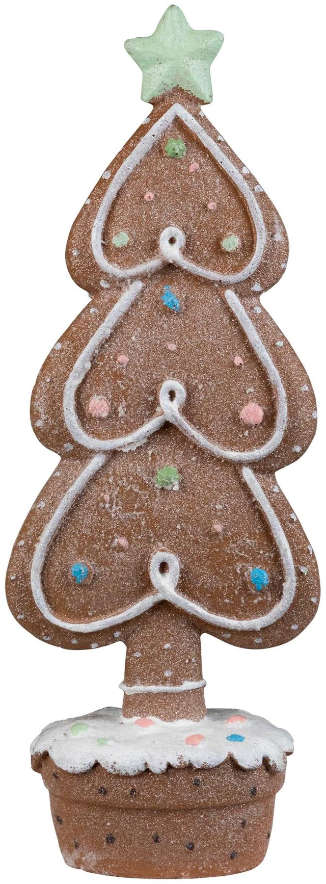Alt view image 3 of 7 - 5-inch Gingerbread Cookie Christmas Tree with Icing and Star Decoration