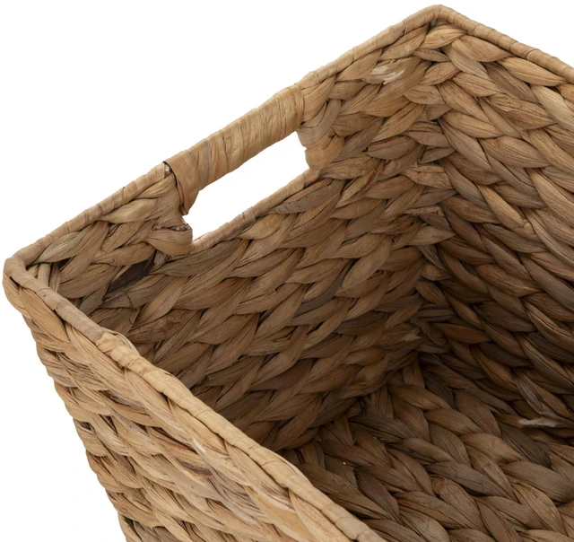 Alt view image 6 of 6 - Better Homes & Gardens 14in x 11in x 8.5in Large Water Hyacinth Decorative Storage Basket with Handles