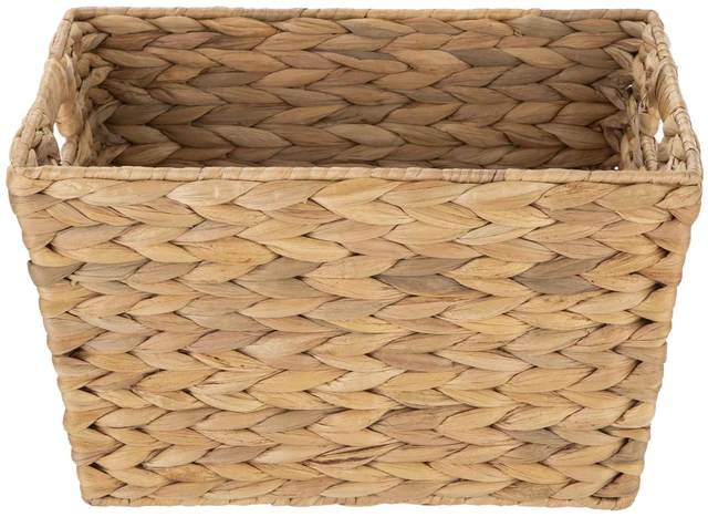 Alt view image 5 of 6 - Better Homes & Gardens 14in x 11in x 8.5in Large Water Hyacinth Decorative Storage Basket with Handles