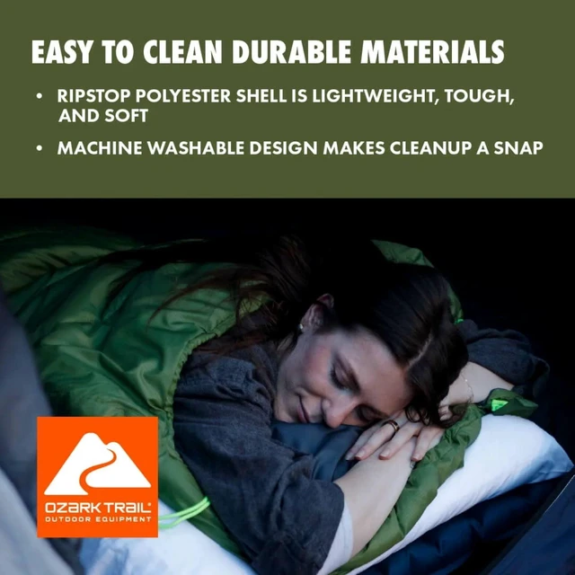 Alt view image 6 of 6 - Ozark Trail 50F Compact Mummy Adult Sleeping Bag, Green, 88.6in x 31.5in