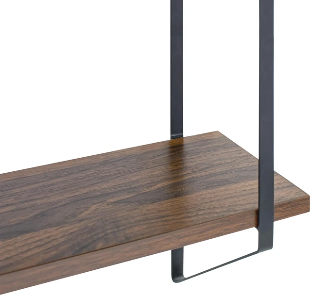 Alt view image 2 of 5 - Better Homes & Gardens 3-Tier 20in Wall Shelf with Brackets, Walnut