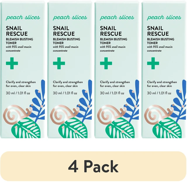 Main image of 4-Pack Peach Slices Snail Rescue Blemish Busting Facial Toner, 30ml