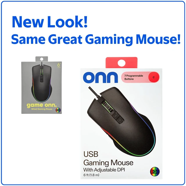 Alt view image 4 of 7 - Onn Wired USB Gaming Mouse with Adjustable DPI, Backlit, 7-Button, Black