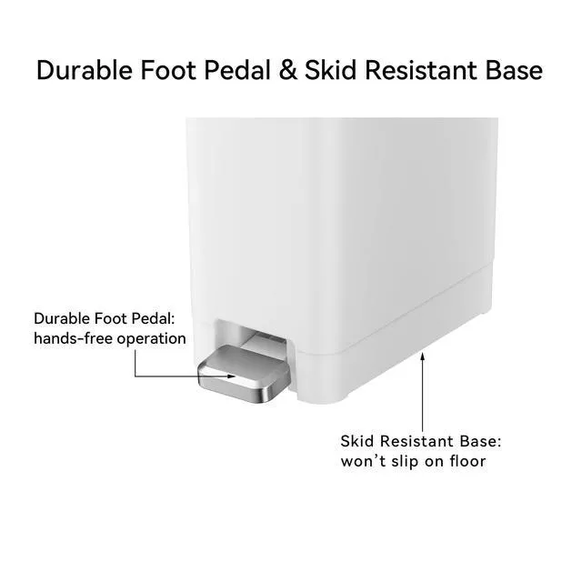 Alt view image 2 of 6 - Better Homes & Gardens 2.5 Gallon Step Trash Can with Soft-Close Lid, White