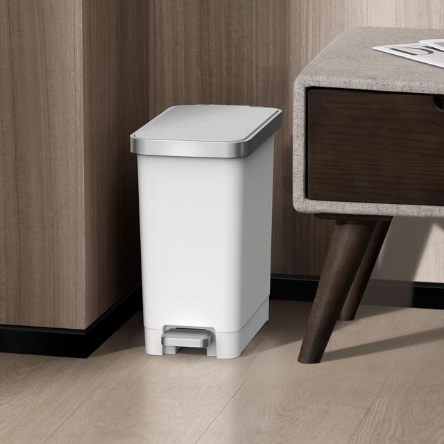 Alt view image 4 of 6 - Better Homes & Gardens 2.5 Gallon Step Trash Can with Soft-Close Lid, White