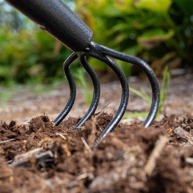 Alt view image 5 of 6 - Expert Gardener 4-Tine Cultivator, Fiberglass Long Handle, with Comfort End Grip