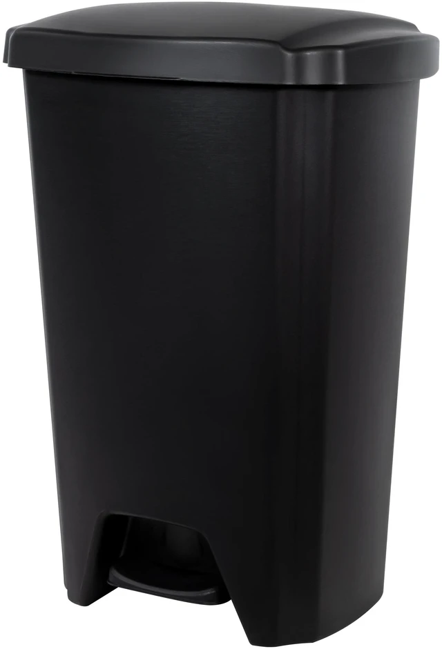 Main image of Hefty 12.1Gallon Plastic Step Trash Can with Foot Pedal Lid, Black