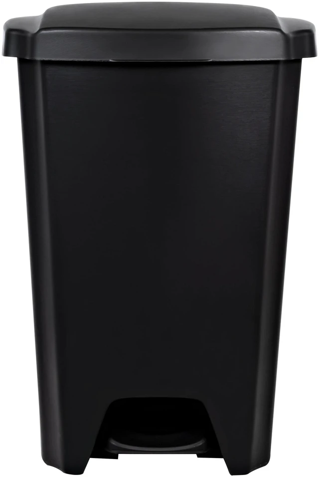 Alt view image 3 of 6 - Hefty 12.1Gallon Plastic Step Trash Can with Foot Pedal Lid, Black
