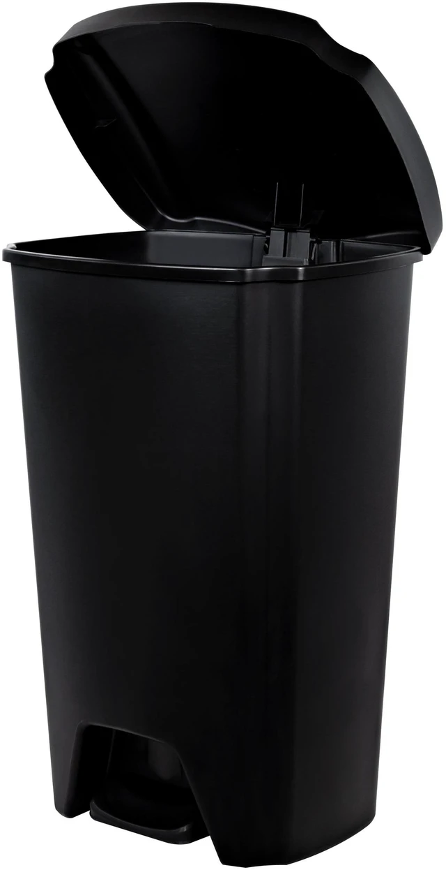 Alt view image 4 of 6 - Hefty 12.1Gallon Plastic Step Trash Can with Foot Pedal Lid, Black
