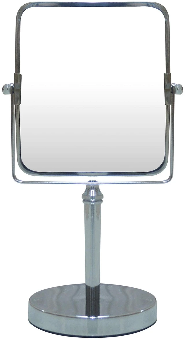 Main image of Eden Bath Square Two Sided 5X Chrome Framed Freestanding Makeup / Shaving Mirror