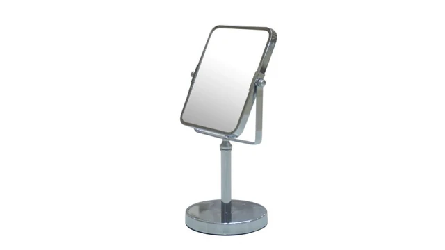 Alt view image 4 of 6 - Eden Bath Square Two Sided 5X Chrome Framed Freestanding Makeup / Shaving Mirror