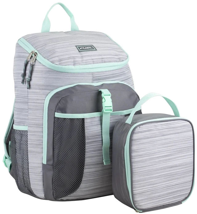 Main image of Fuel Unisex 2-Piece Top Loading Backpack and Lunch Bag Set, Ash Gray
