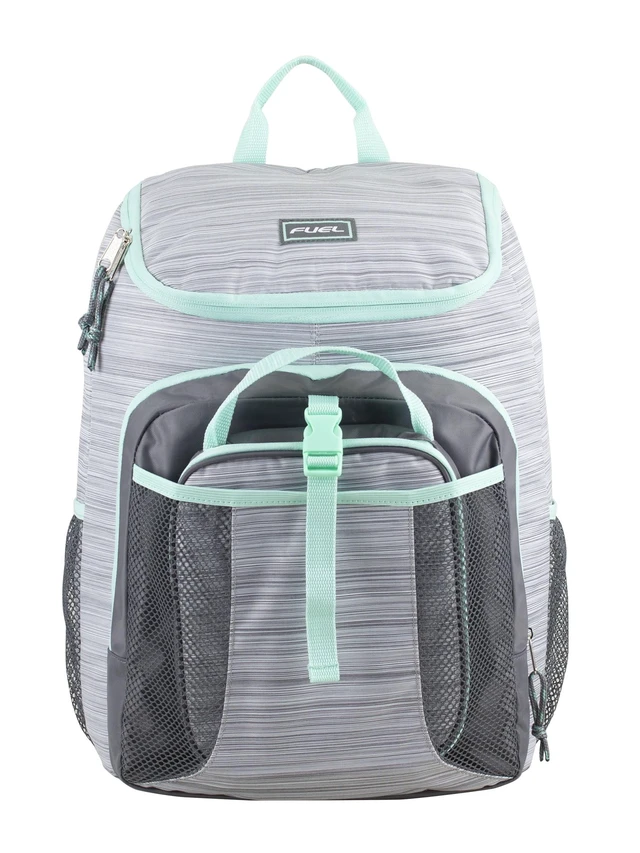 Alt view image 4 of 6 - Fuel Unisex 2-Piece Top Loading Backpack and Lunch Bag Set, Ash Gray