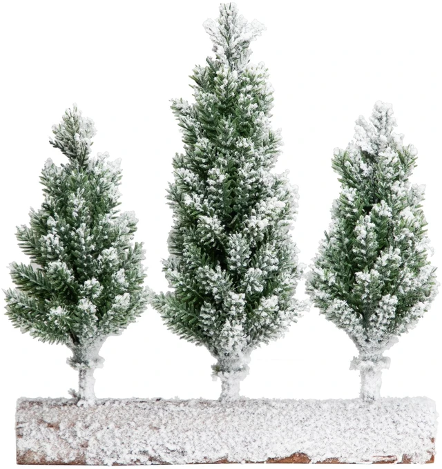 Alt view image 2 of 6 - Northlight Real Touch Frosted Pine Tree Trio 8" Unlit Christmas Decoration