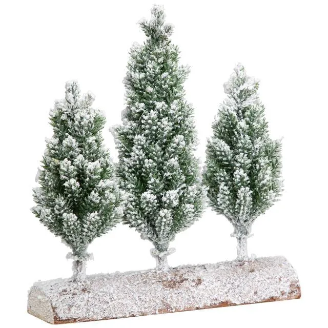 Alt view image 6 of 6 - Northlight Real Touch Frosted Pine Tree Trio 8" Unlit Christmas Decoration