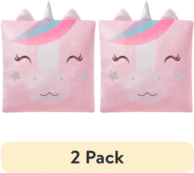 Main image of Your Zone Snuggly Unicorn Decorative Pillow 18in x 18in Multicolor (2 Pack)