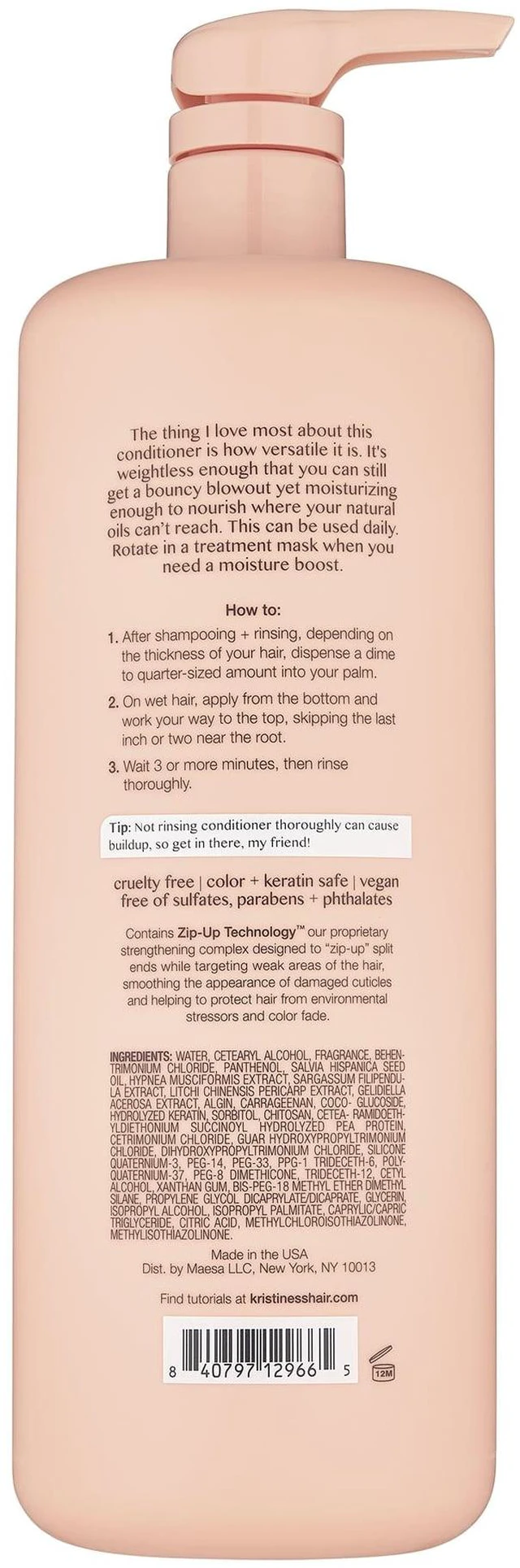 Alt view image 2 of 6 - Kristin Ess Hair The One Signature Conditioner 1L, Moisturizes, Smooths, Softens