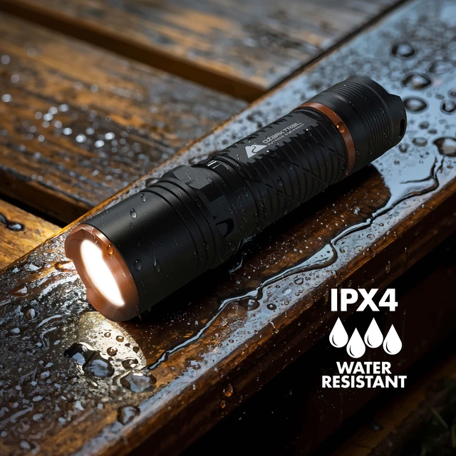 Alt view image 3 of 6 - Ozark Trail 1000 Lumens Rechargeable LED Flashlight, 4 Modes, IPX4 Water Resistant, Black