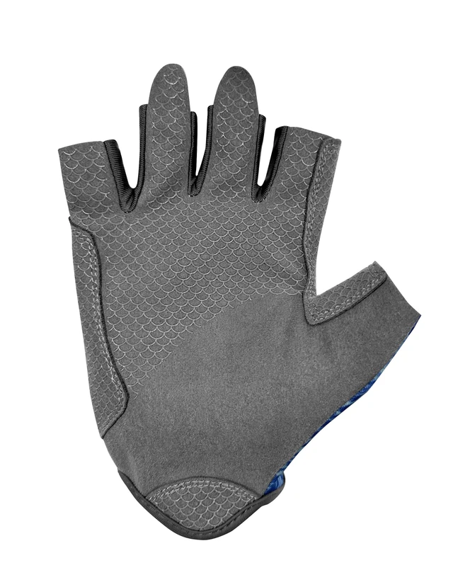 Alt view image 6 of 6 - Gorilla Grip High Performance Fingerless Gloves, Blue Shatter, Heavy Duty Lycra, XL, Unisex, 1 Pair
