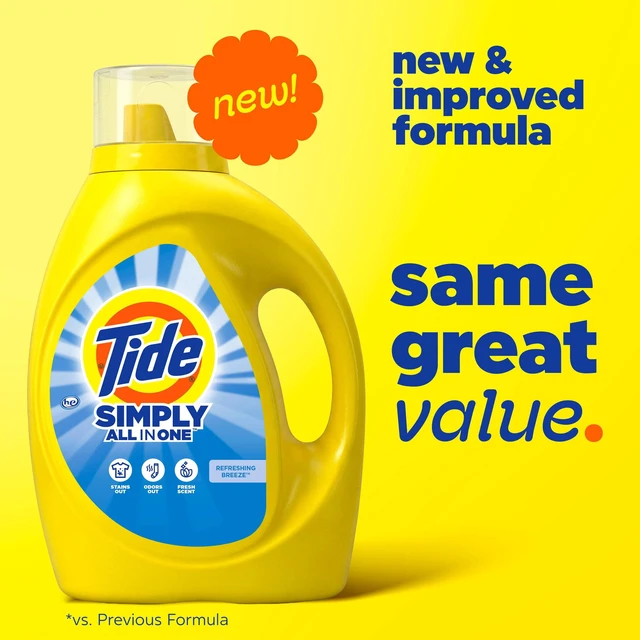 Alt view image 2 of 6 - Tide Simply Laundry Detergent Liquid, Oxi Boost + Ultra Stain Release, Refreshing Breeze Scent, 154 fl oz, 115 Loads